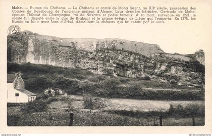 [-5%] BELGIQUE - Moha - Ruines du château - Carte Postale Ancienne