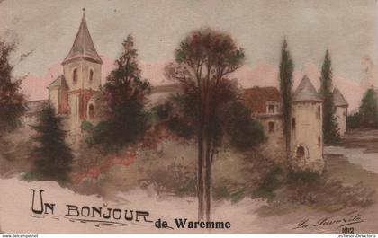 BELGIQUE - Waremme - carte fantaisie - un bonjour de waremme - carte postale ancienne -