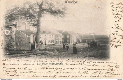 wasseiges , liège * 1903 * la place communale * villageois * belgique