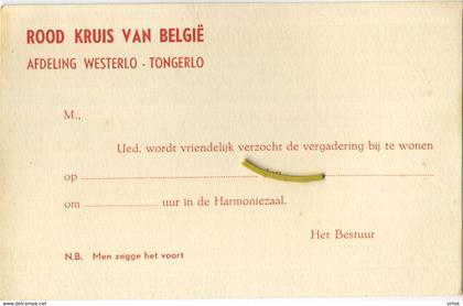 Westerlo - Tongerlo : ROOD KRUIS van België