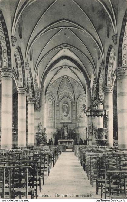 BELGIQUE - Wichelen - De kerk - Binnenzicht - Carte postale ancienne