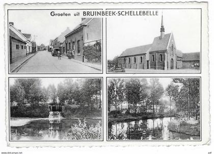 CPSM MULTIVUES GROETEN UIT BRUINBEEK - SCHELLEBELLE, WICHELEN, BELGIQUE