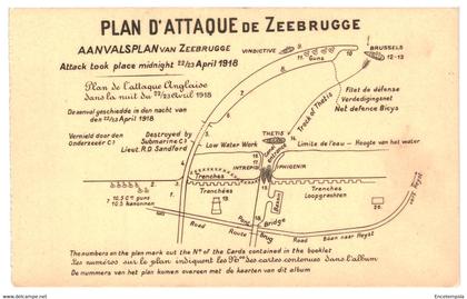 CPA - Carte Postale Belgique-Zeebrugge- Plan d'attaque de Zeebrugge 1918  VM40240