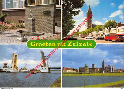 Mietje Stroel - Kerk - brug - vijver - Zelzate