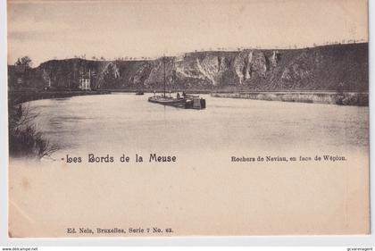 LES BORDS DE LA MEUSE   ROCHERS DE NEVIAU , EN FACE DE WEPION