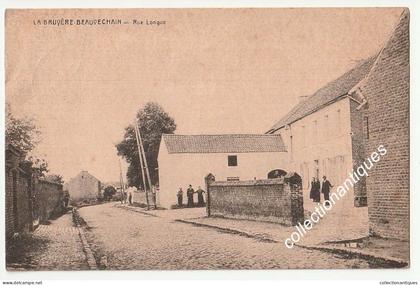 CPA La Bruyère Beauvechain - Rue Longue - Circulée 1938 - Divisée - Edit J. Rosseels-Henry - A destination de Flawinne