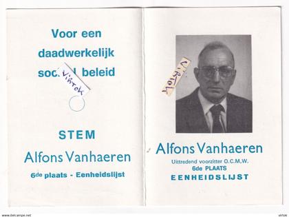 ASSENT  (  Kortenaken )  : Alfons Vanhaeren   ( verkiezingen Bekkevoort ??  )