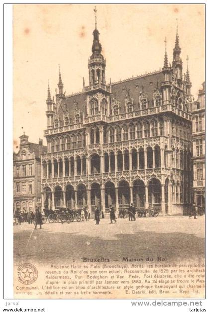 POSTAL  BRUSELAS  - BELGICA -   PALACIO DEL REY