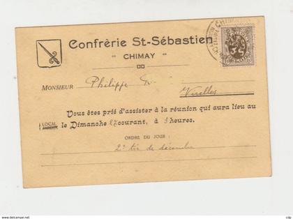 carte convocation confrérie chimay  192?