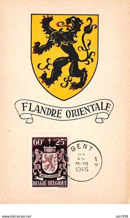 1945 - carte maximum - n°151307 - belgique - blason de flandre orientale - cachet - gent