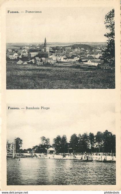 BELGIQUE  FOSSES la VILLE chapelle panorama/ bambois plage