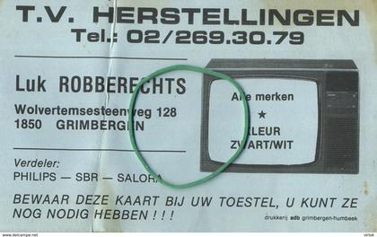 Grimbergen :  reclame  :  TV herstellingen  Luk Robberechts