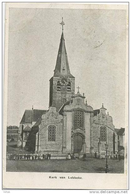 Lebbeke : Kerk van Lebbeke ( geschreven 1908 met zegel )