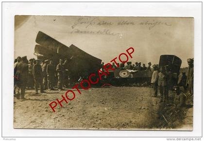 LEDEGEM-Avion Abattu-CARTE PHOTO allemande-Guerre 14-18-1WK-BELGIEN-Flandern-FELDPOST-Res.Lazaret STERN-AVIATION-MILITAR