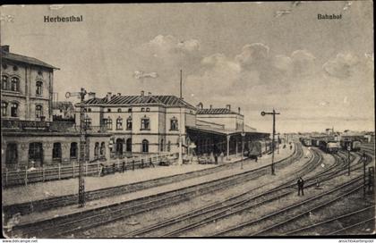 CPA Herbesthal Lontzen Wallonien Lüttich, Bahnhof, Gleisansicht