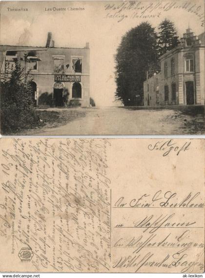 Postkaart Thimister-Clermont Straßenpartie - Geschäfte 1915