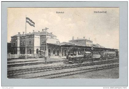 AK Belgien Lontzen Herbesthal Foto Bahnhof Dampflokomotive