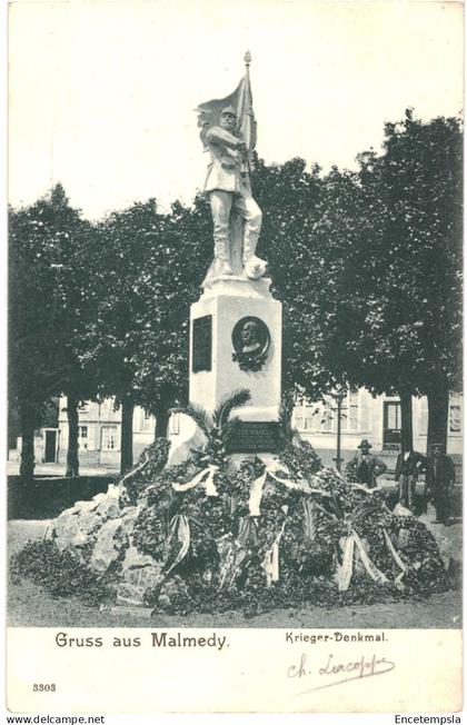 CPA Carte Postale Belgique Malmedy Gruss aus Malmedy   Krieger Denkmal début 1900 VM76806