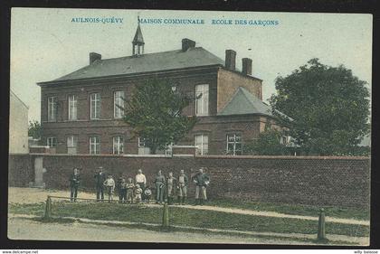 +++ CPA - AULNOIS - QUEVY - Maison Communale - Ecole des Garçons - Carte animée   //