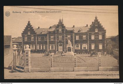 REBECQ  HOSPICES ET MONUMENT DES COMBATTANTS