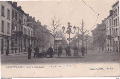 Saint-Gilles : avenue du Roi  (  1907  avec timbre )    attelage chien