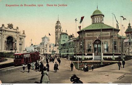 [-5%] BELGIQUE - Bruxelles - Expositions Universelles 1910 - Dans les jardins - Carte Postale Ancienne