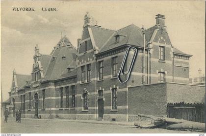 Vilvoorde - Vilvorde :  La gare   (  geschreven 1911  met zegel )