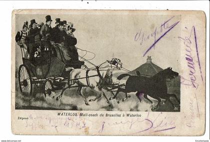 CPA  Carte postale-Belgique-Waterloo Mail coach de Bruxelles à Waterloo 1912-VM28666ha