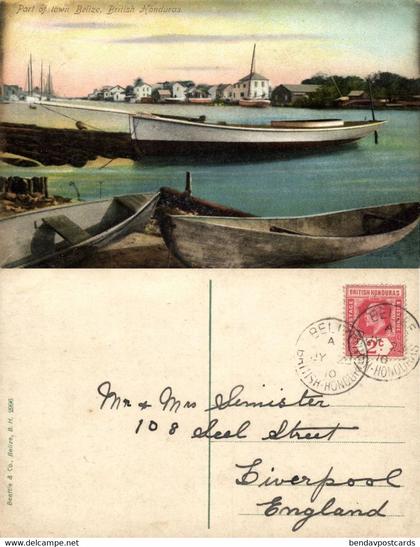 british honduras, BELIZE, Port of Town (1910s) Postcard