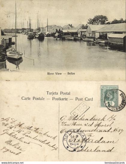 british honduras, BELIZE, River View (1908) Postcard