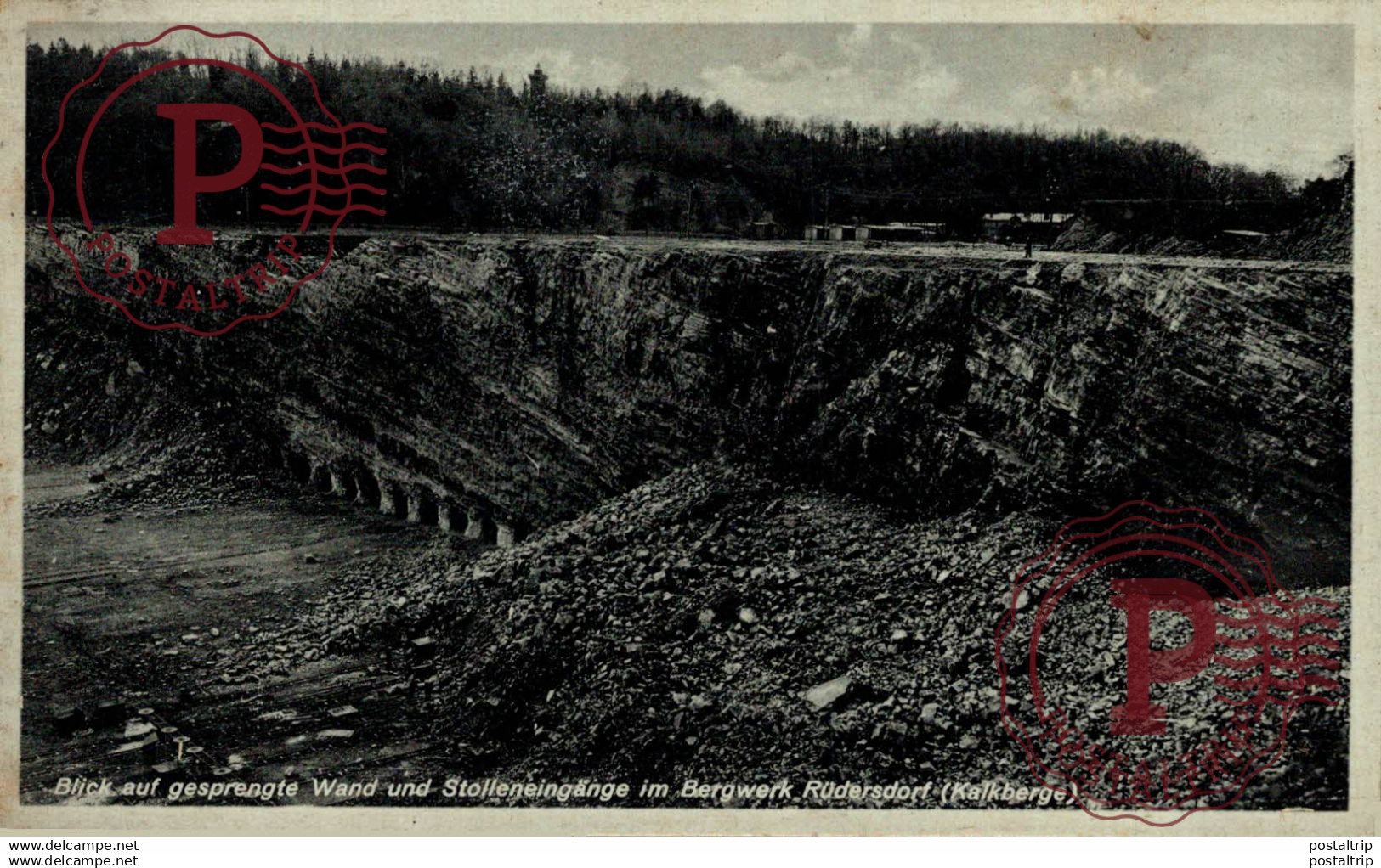 BERGWERK RUDERSDORF BLICK AUF GESPRENGTE WAND UND STOLLENEINGANGE IM BERGWERK   ALLEMAGNE GERMANY DEUTSCHLAND