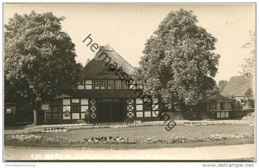 Berlin-Dahlem - U-Bahnhof Dahlem-Dorf - Foto-AK 50er Jahre