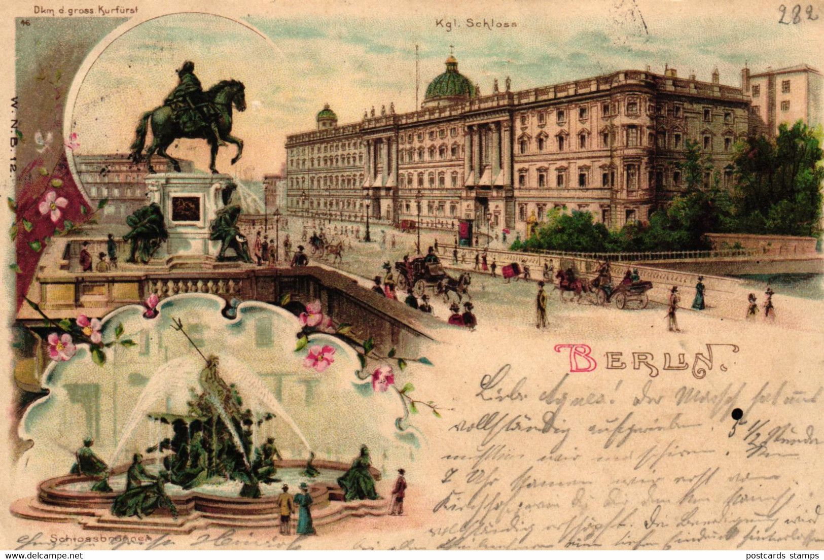 Berlin, Farb-Litho, 1900 nach Hamburg - Eimsbüttel versandt