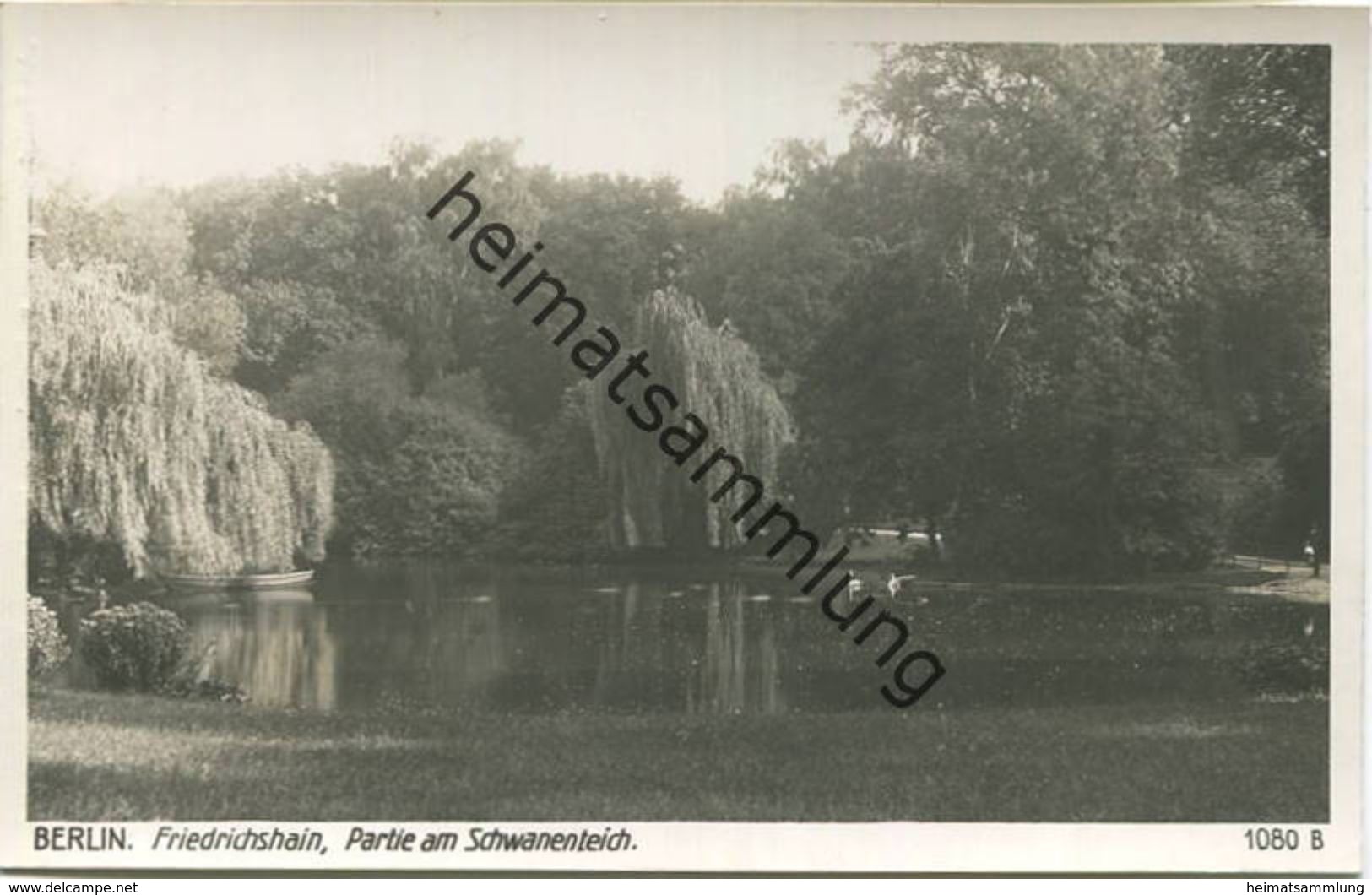 Berlin - Friedrichshain - Partie am Schwanenteich - Foto-AK 30er Jahre - Verlag Ludwig Walter Berlin