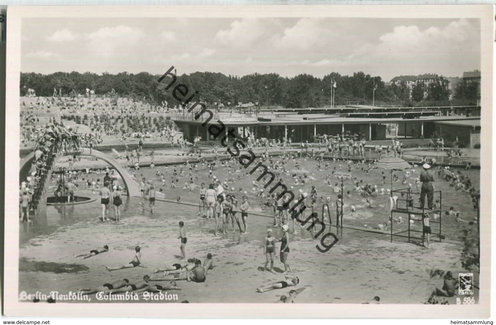 Berlin-Neukölln - Columbia Stadion - Schwimmbad - Foto-Ansichtskarte - Verlag Klinke & Co. Berlin