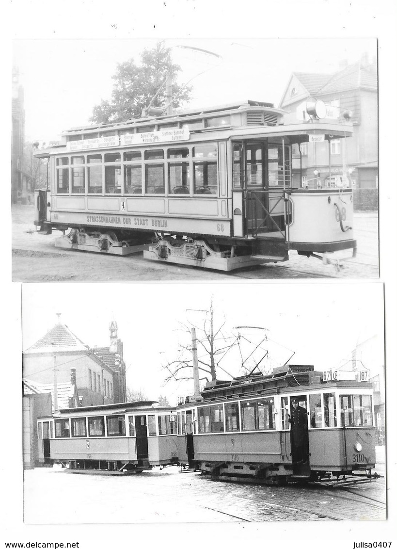 BERLIN SCHMOECKWITZ  (Allemagne) deux photographies  tramways électriques 1973 et 1976