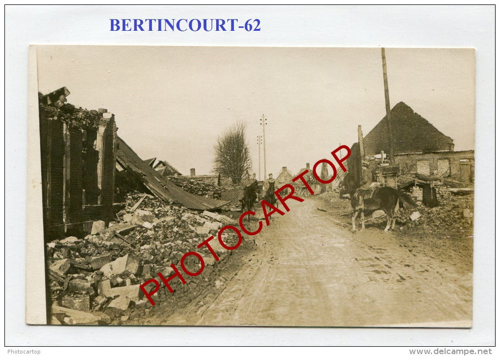 BERTINCOURT-CARTE PHOTO allemande-Guerre 14-18-1 WK-France-62-