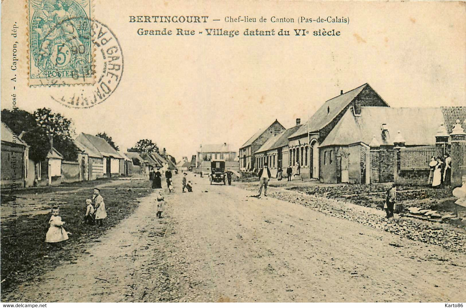 bertincourt * la grande rue du village * villageois