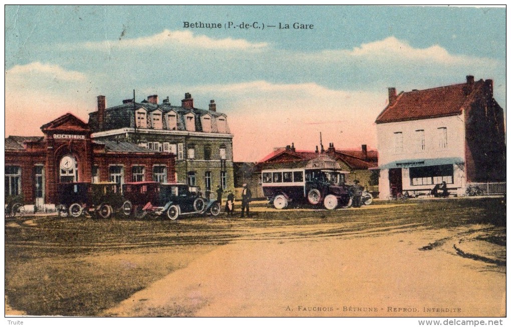 BETHUNE LA GARE AUTOBUS CARTE COLORISEE