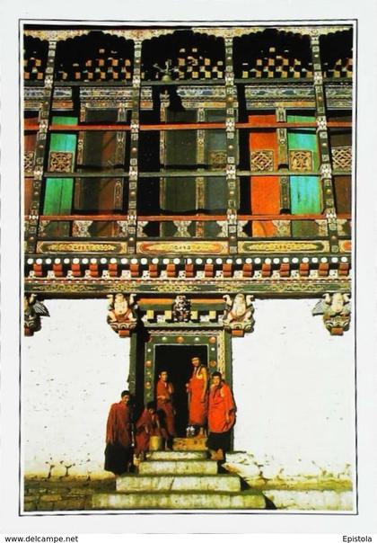 Bhoutan  Thimbu  temple de Tashichko Dzong    années   80s
