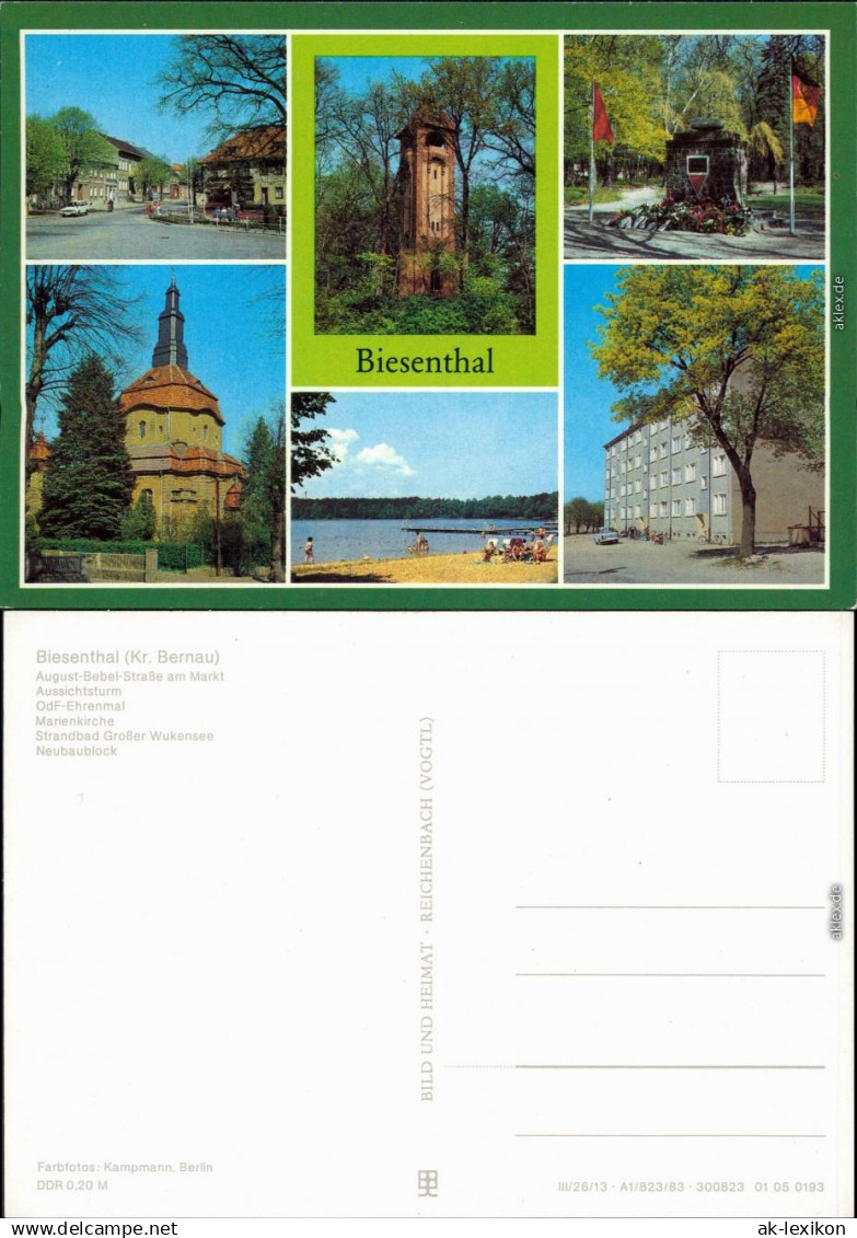 Biesenthal Aussichtsturm OdF-Ehrenmal Marienkirche Strandbad Neubaublock 1983