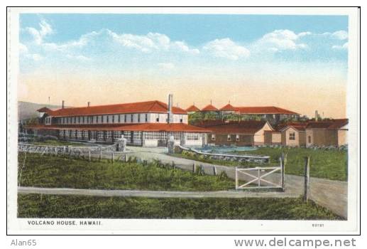 Big Island HI Hawaii, Volcano House, Drive and Buildings, c1910s/20s Vintage Postcard