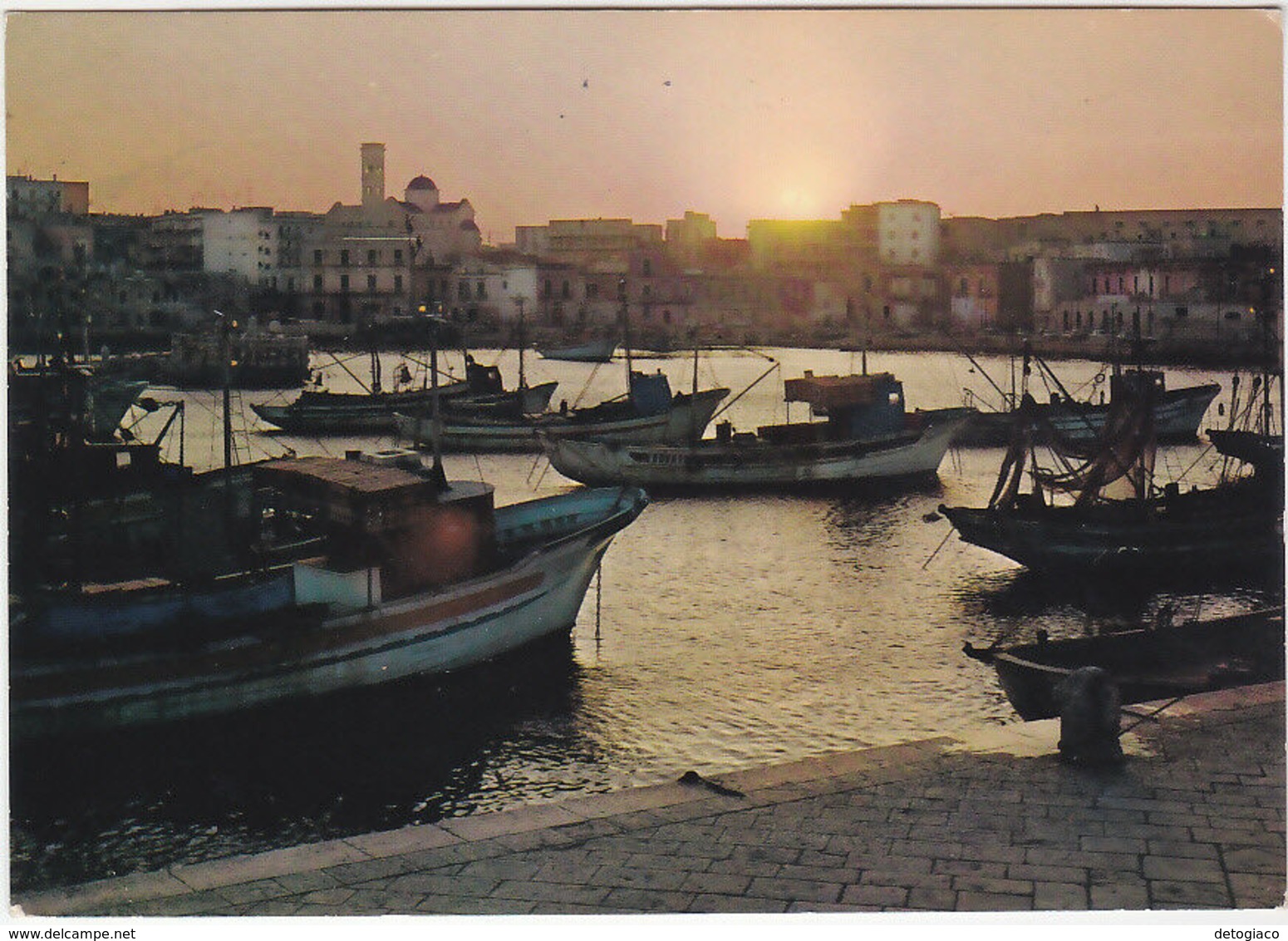 BISCEGLIE - BARI - TRAMONTO SUL PORTO - VIAGG. 1969 -13094-