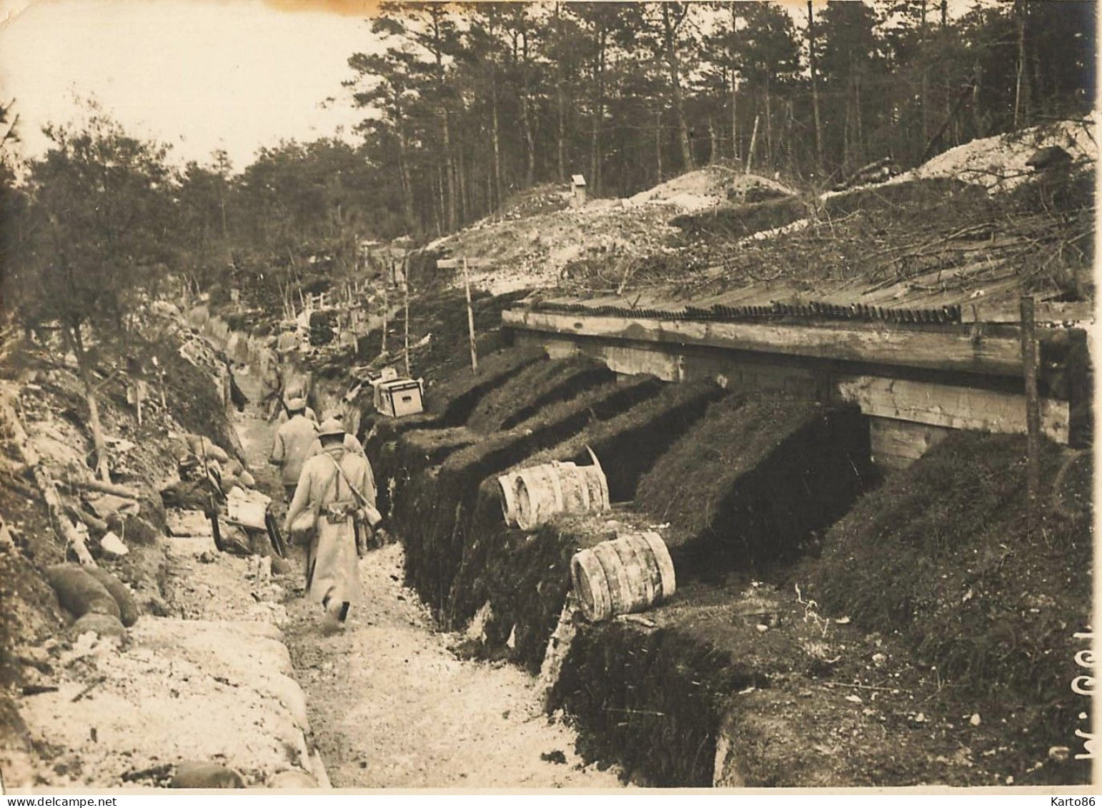 bois bricot , souain perthes lès hurlus * ww1 guerre 14/18 war * abris & cagnas allemands * photo ancienne 18x13cm