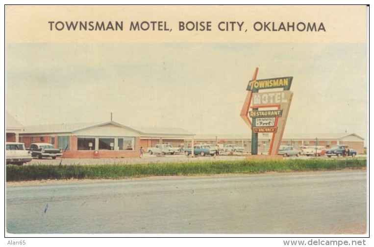 Boise City OK Oklahoma, Townsman Motel, Lodging, c1950s/60s Vintage Postcard