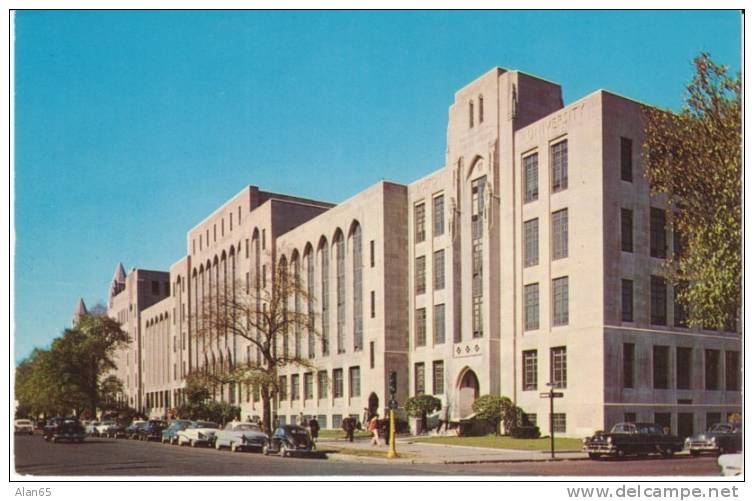 Boston University, Boston MA Massachusetts, 1950s Vintage Postcard, Autos, Education School College