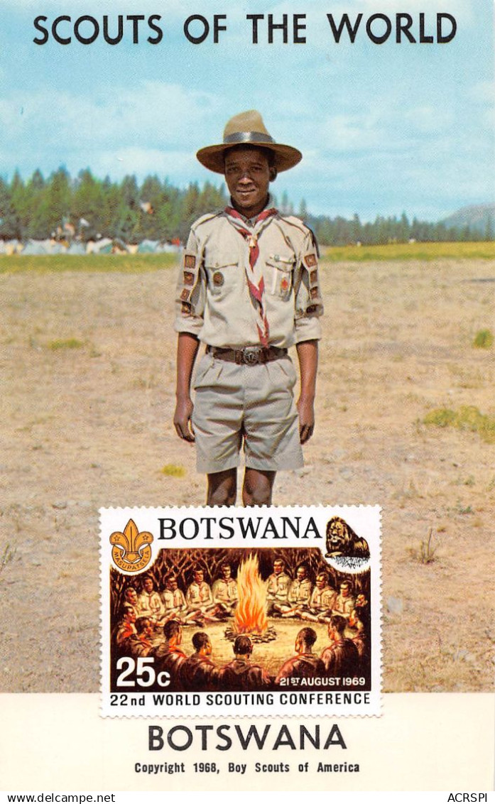 BOTSWANA Scouts of the world jeune scout Botswanais dos vierge non voyagé éditions America (2 Scans) N°13 \MP7111