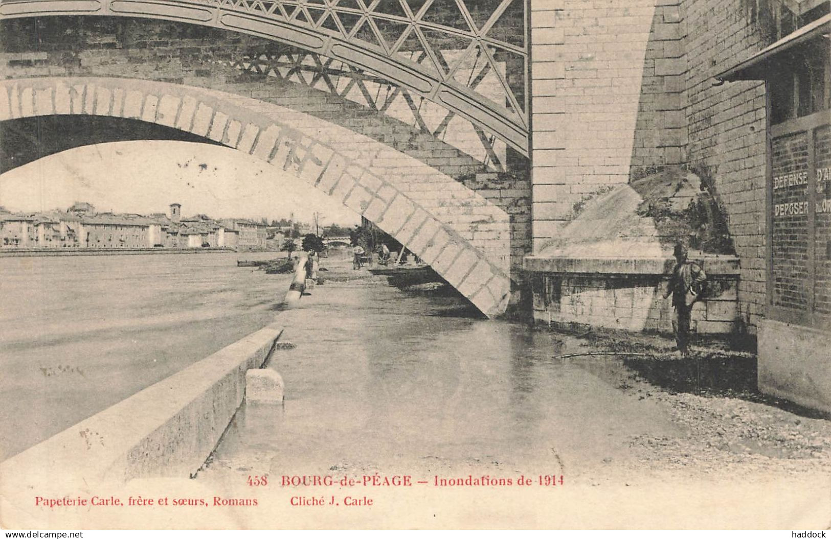 BOURG DE PEAGE : INONDATIONS DE 1914