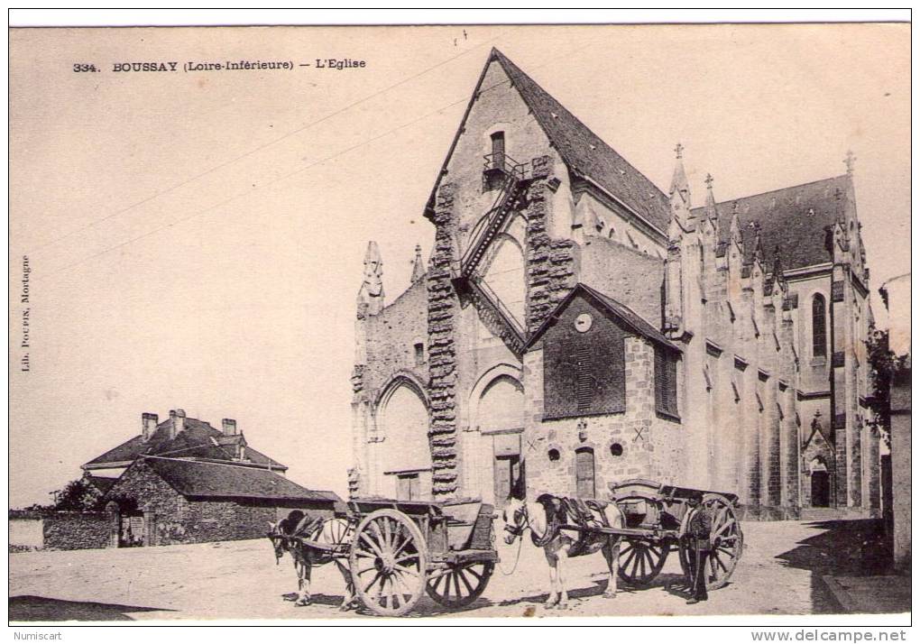 Boussay..animée..l´Eglise..beaux attelages