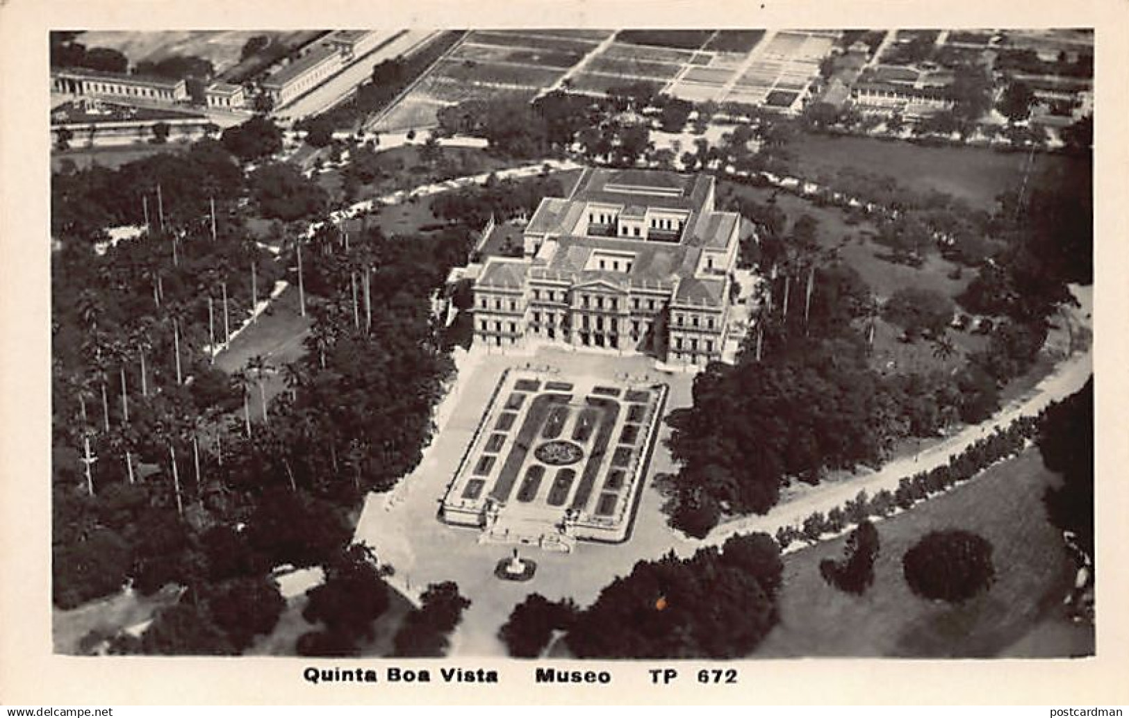 Brasil - RIO DE JANEIRO - Quinta da Boa Vista - Museo - Vista aérea - FOTO POSTAL - Ed. Photo Rotativo 672